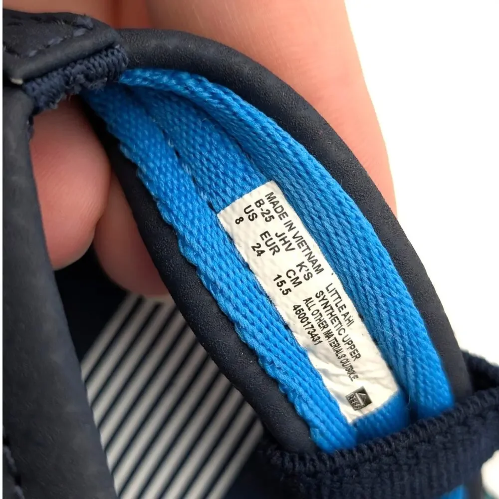 Reef Little Ahi Flip Flops Sandals Kids' Deep Sea Stripes Size US8 EU24
